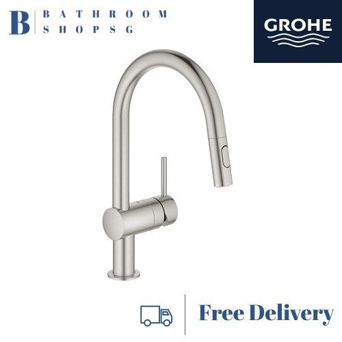 Grohe Minta SuperSteel Single-Lever Kitchen Sink Mixer 32321DC2