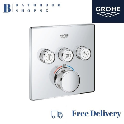 GROHE 29126000 Grohtherm SmartControl Thermostat for Conceal Shower Mixer Installation with 3 valve
