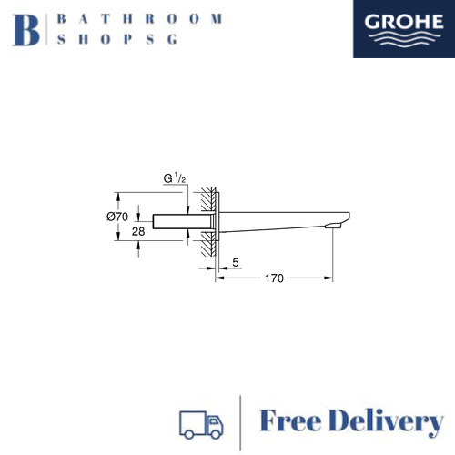 Grohe Lineare Bath Spout 13383AL1 Brushed Hard Graphite - image 2