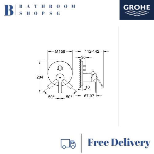 Grohe Lineare Single-Lever Mixer with 3-Way Diverter 24095AL1 Brushed Hard Graphite - image 4