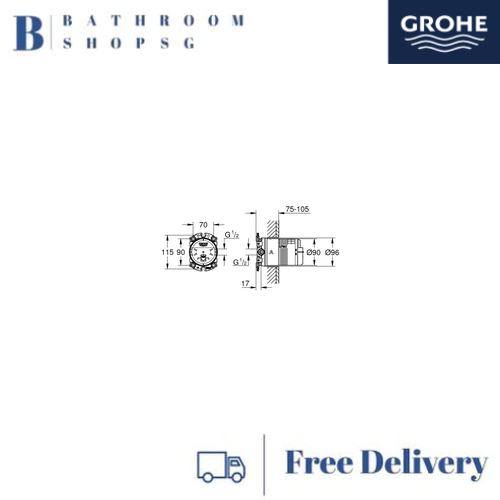 Grohe Rainshower Universal Rough-in Box, 1/2" 26483000 - image 4