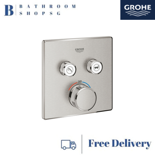 Grohe Grohtherm SmartControl Thermostat for Concealed Installation with 2 Valves 29124DC0 Supersteel Infinity Finish - image 1
