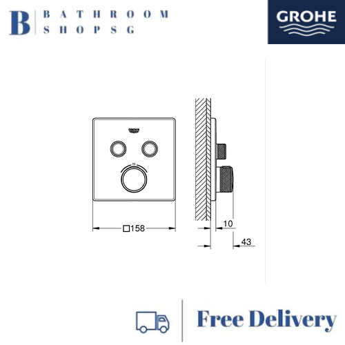 Grohe Grohtherm SmartControl Thermostat for Concealed Installation with 2 Valves 29124GL0 Cool Sunrise - image 2