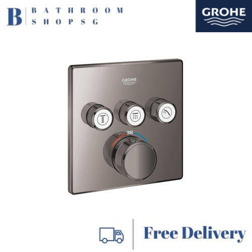 Grohe Grohtherm SmartControl Thermostat for Concealed Installation with 3 Valves 29126A00 Hard Graphite - image 1