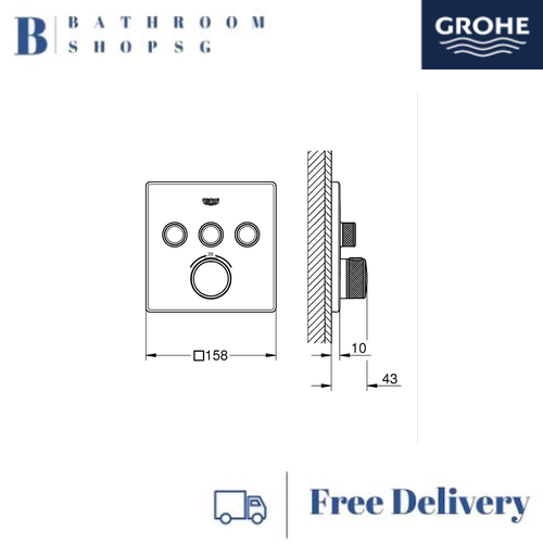 Grohe Grohtherm SmartControl Thermostat for Concealed Installation with 3 Valves 29126DA0 Warm Sunset - image 2