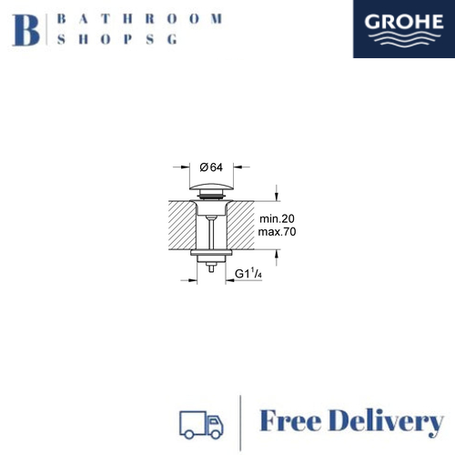 Grohe Waste Set with Push-Open Plug 65807DA0 Warm Sunset - image 2