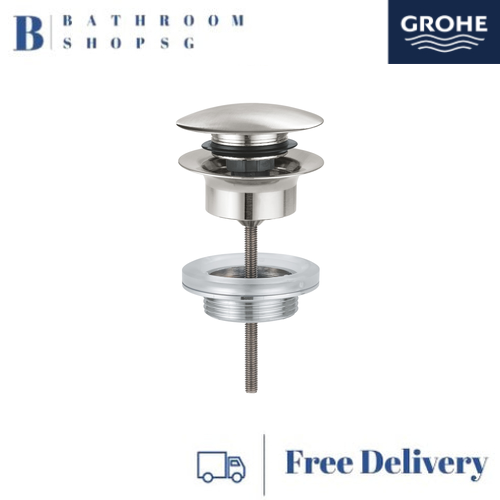 Grohe Waste Set with Push-Open Plug 65807DC0 Supersteel Infinity Finish - image 1