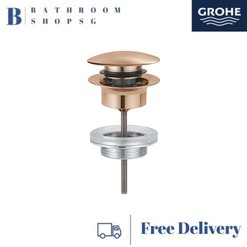 Grohe Waste Set with Push-Open Plug 65807DL0 Brushed Warm Sunset - image 1
