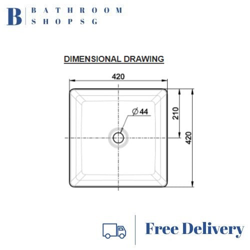 American Standard Acacia SupaSleek Square Vessel Wash Basin CCASF411