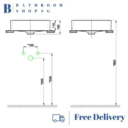 American Standard Acacia SupaSleek Square Vessel Wash Basin CCASF411