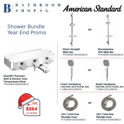 [Year-End/CNY Promo]American Standard Easyset Exposed Shower Bundle Set Auto Temperature Bath Mixer