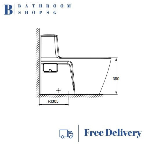 American Standard Acacia SupaSleek One Piece Toilet Bowl CL20075