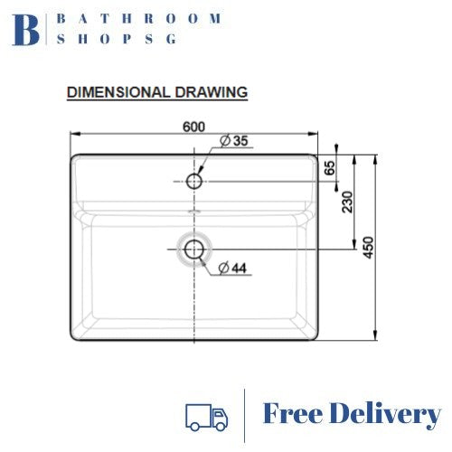 American Standard Acacia SupaSleek Vessel 600mm Wash Basin CCASF420-1010411F0
