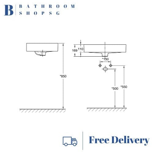 American Standard Acacia SupaSleek Wall Hung Wash Basin CCASF421