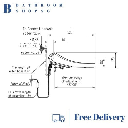 American Standard Pristine Electric Bidet Seat with Side Panel CEAS7SL1-0100510P0