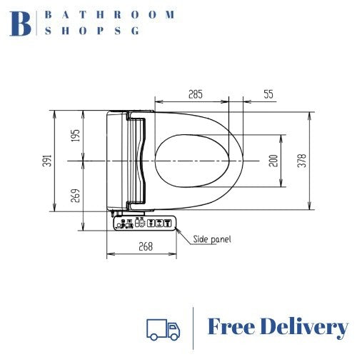 American Standard Pristine Electric Bidet Seat with Side Panel CEAS7SL1-0100510P0