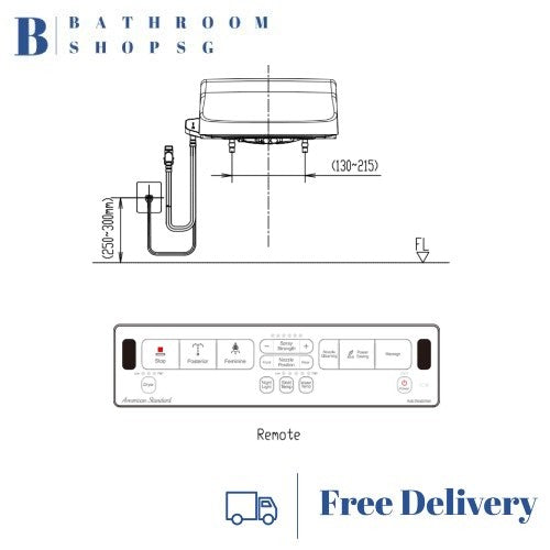 American Standard Pristine Star Electric Bidet Seat CEAS7SR1 with Remote Control