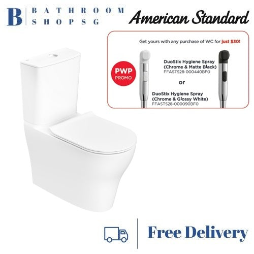 [Year-End Promo]American Standard Cygnet Raised Height Hygiene Rim Close Coupled Toilet Bowl CL26265