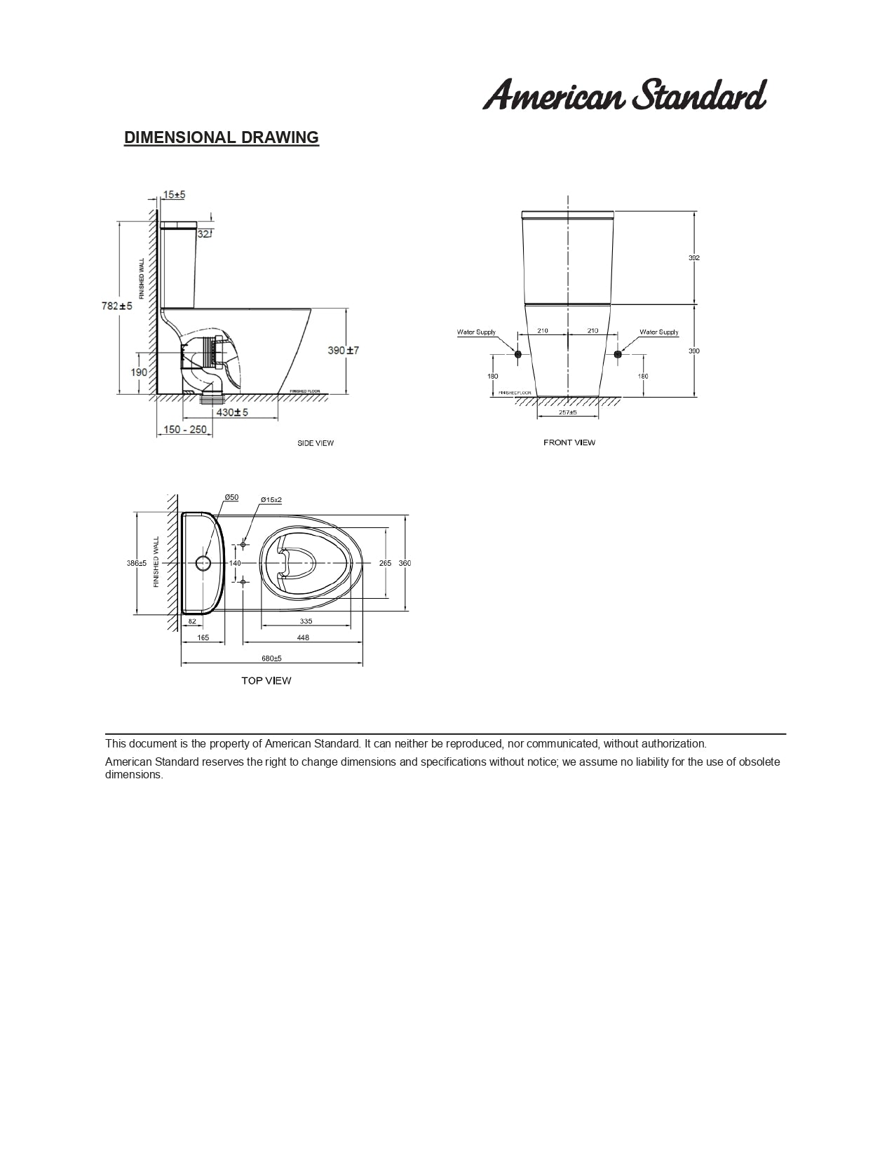 American Standard Compact Codie Close Coupled Toilet CL24075