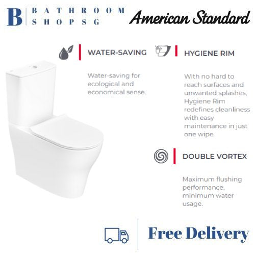 American Standard Cygnet Raised Height Hygiene Rim Close Coupled Toilet Bowl CL26265