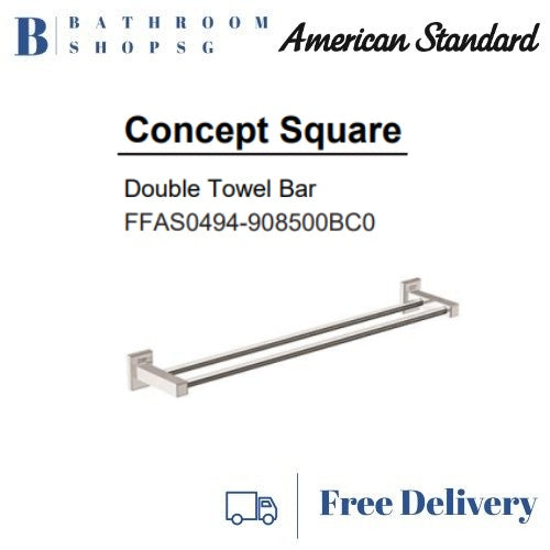 American Standard Concept Square Double Towel Bar FFAS0494-908500BC0 | Bathroom Accessories