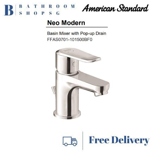 American Standard Neo Modern Basin Mixer with Pop-up Drain FFAS0701-101500BF0 | Bathroom Faucet