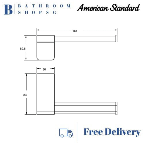 American Standard Bathroom Bundle Set Matt Black | Easyset Rainshower | Acacia Bathroom Accessories