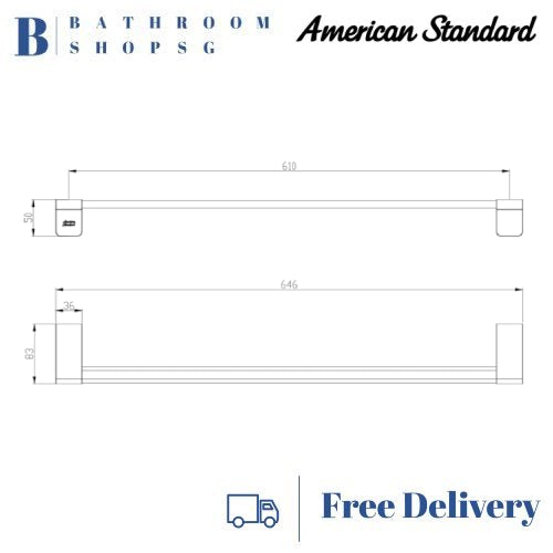 American Standard Bathroom Bundle Set Matt Black | Easyset Rainshower | Acacia Bathroom Accessories