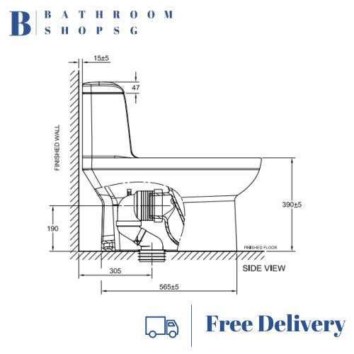 American Standard Milano One Piece Toilet Bowl with Seat Cover CL20415