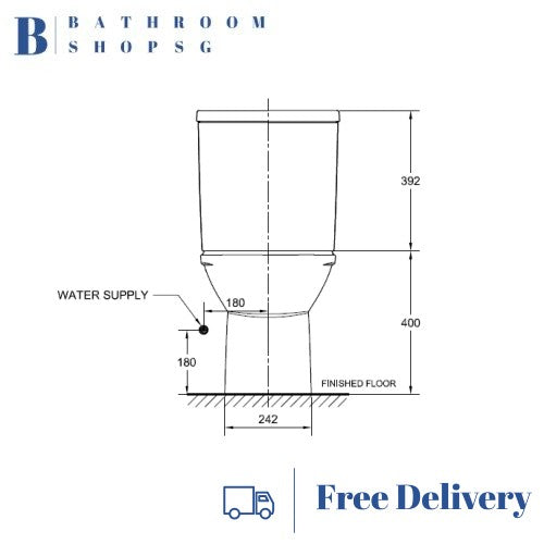 American Standard Neo Modern Close Coupled Toilet Bowl with Seat and Cover CL26305