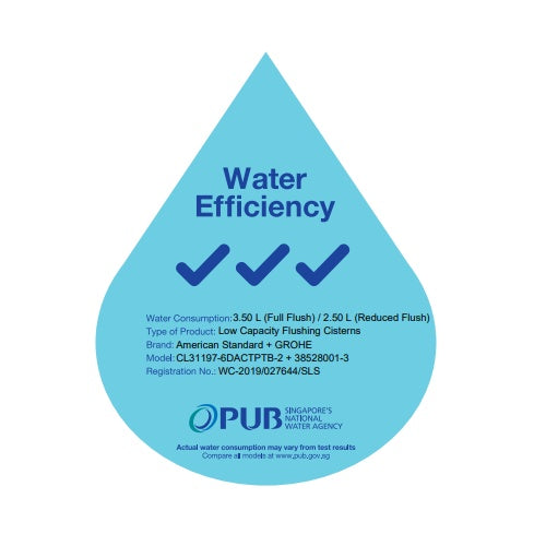 American Standard Acacia Supasleek WH Toilet CL31197 Bundle with Grohe Rapid SL Brackets Cistern and Flush Plate Set