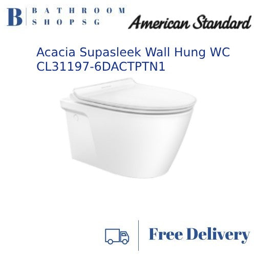 American Standard Acacia Supasleek Wall Hung Toilet Bowl with Seat Cover CL31197-6DACTPTN1