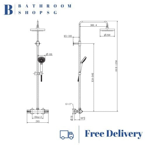 American Standard Active Thermostatic Rainshower System FFAS9084