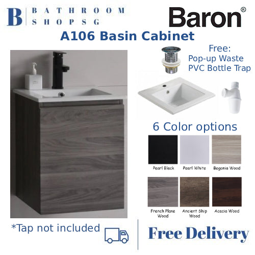 Baron A106 Built-in Basin Single Door Stainless Steel Cabinet 41cm