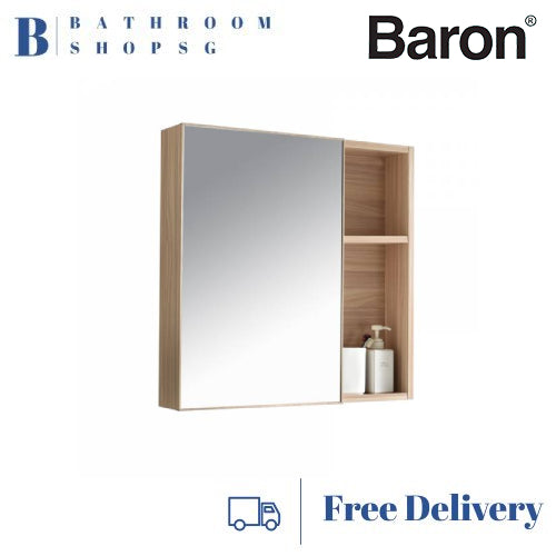 Baron MC680 Stainless Steel Mirror Cabinet with Single Door 68cm