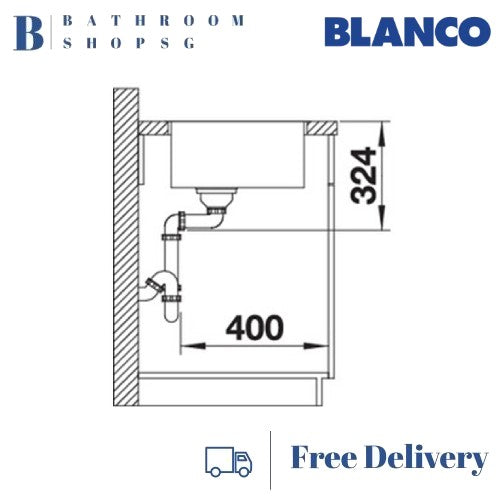 Blanco Quatrus 800-IU Single Bowl Stainless Steel Undermount Kitchen Sink