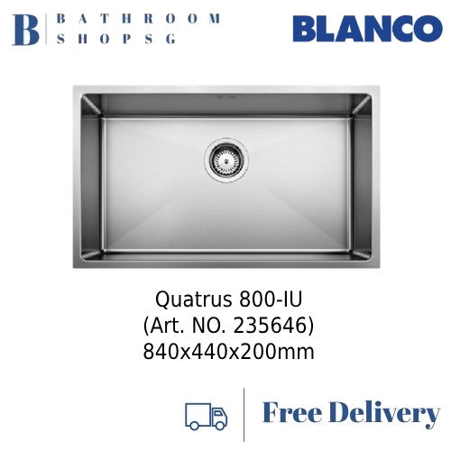 Blanco Quatrus 800-IU Single Bowl Stainless Steel Undermount Kitchen Sink