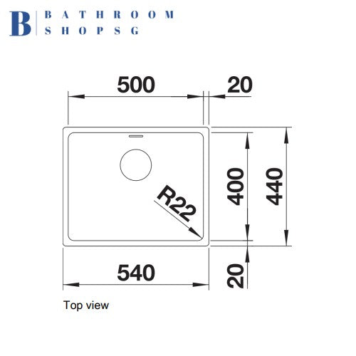 Blanco Andano 500-U Single Bowl Stainless Steel Kitchen Sink