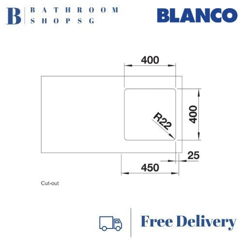 Blanco Andano 400-U Single Bowl Stainless Steel Undermount Kitchen Sink