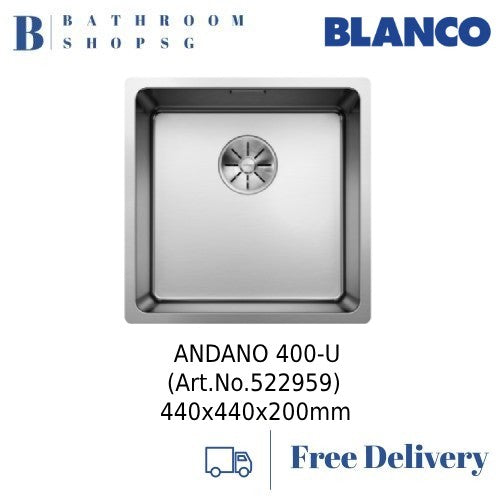 Blanco Andano 400-U Single Bowl Stainless Steel Undermount Kitchen Sink