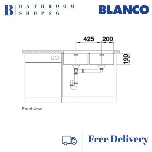 Blanco Andano 400/400-U Double Bowl Stainless Steel Undermount Kitchen Sink