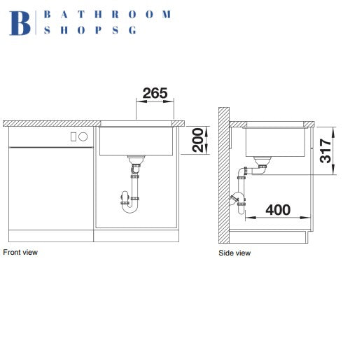 Blanco Etagon 500-U Single Bowl Undermount Granite Kitchen Sink Black
