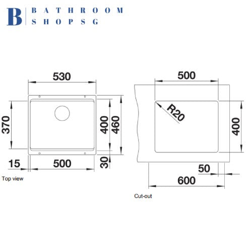 Blanco Etagon 500-U Single Bowl Undermount Granite Kitchen Sink Black