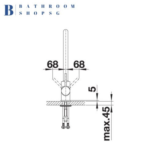 Blanco MIDA-S-XL Pull-out Single-Lever Kitchen Sink Mixer Chrome Matt Black