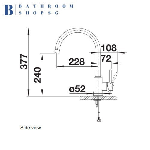 Blanco MIDA-XL Single-Lever Kitchen Sink Mixer Chrome Anthracite