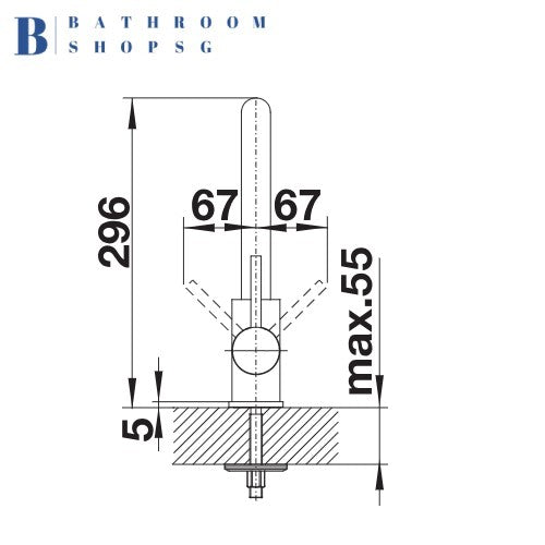 Blanco MILA-S Pull-out Single-Lever Kitchen Sink Mixer Chrome Matt Black