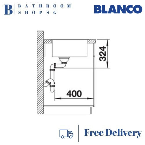Blanco Quatrus 340-IU Single Bowl Stainless Steel Undermount Kitchen Sink
