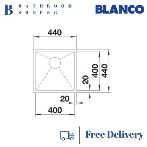 Blanco Quatrus 400-IU Single Bowl Stainless Steel Undermount Kitchen Sink