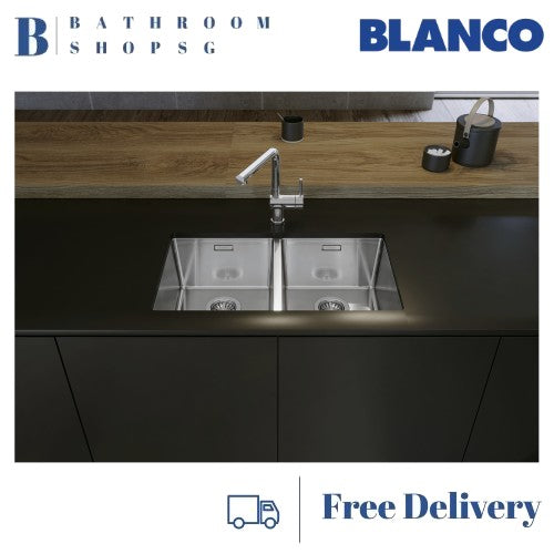 Blanco Quatrus 400/400-IU Double Bowl Stainless Steel Undermount Kitchen Sink