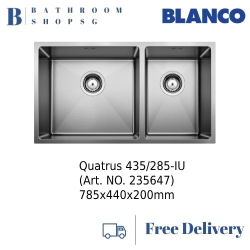Blanco Quatrus 435/285-IU Double Bowl Stainless Steel Undermount Kitchen Sink